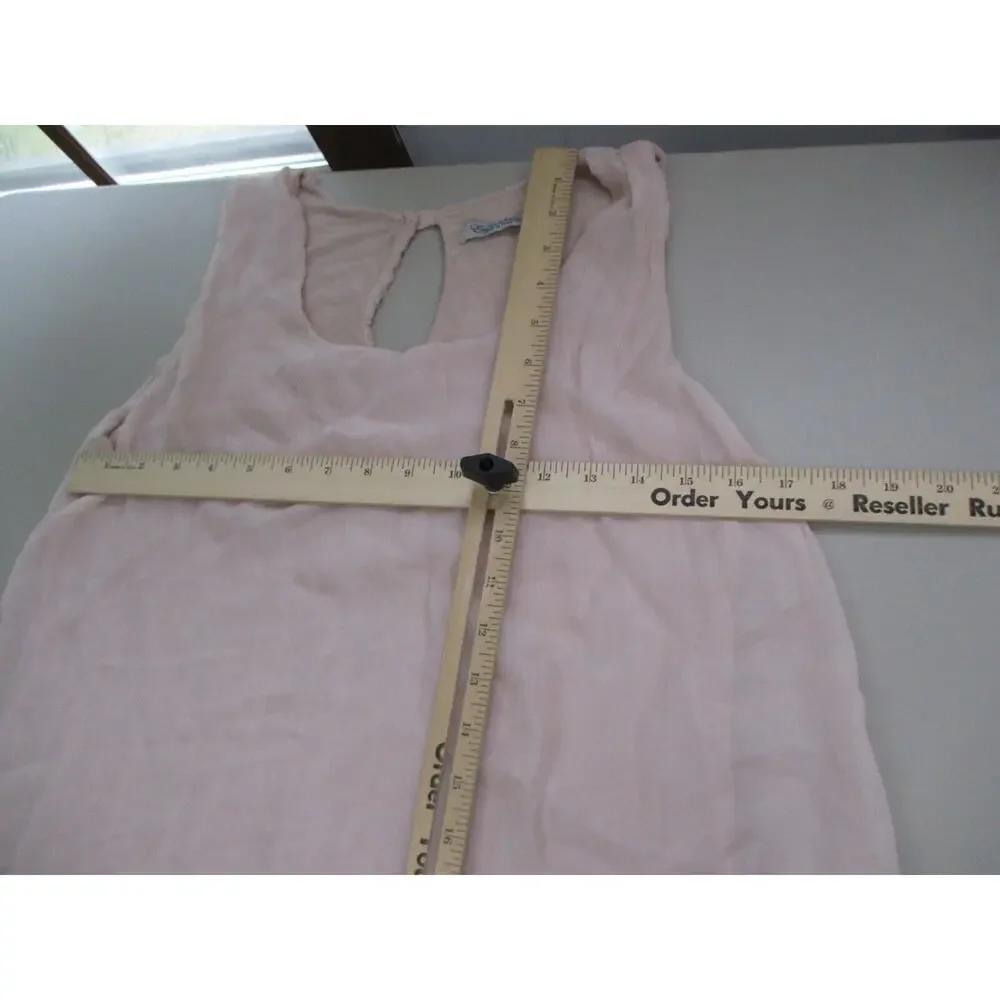 Elena Baldi Silk Top Women Small Crochet Lace Lagenlook Coquette Romantic Pastel - Picture 10 of 16